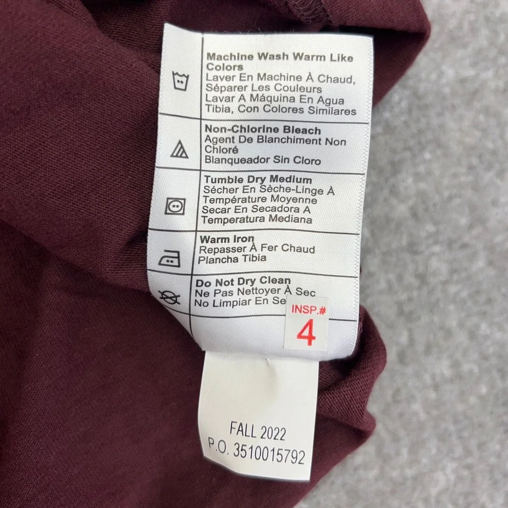 CARHARTT Men's Large Pocket T-Shirt Loose Fit Long Sleeve Maroon Workwear NWT